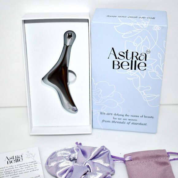 ASTRA BELLE 3-in-1 Facial Sculpting Gua Sha, Eye Roller, Cream Applicator with T - Picture 2 of 2